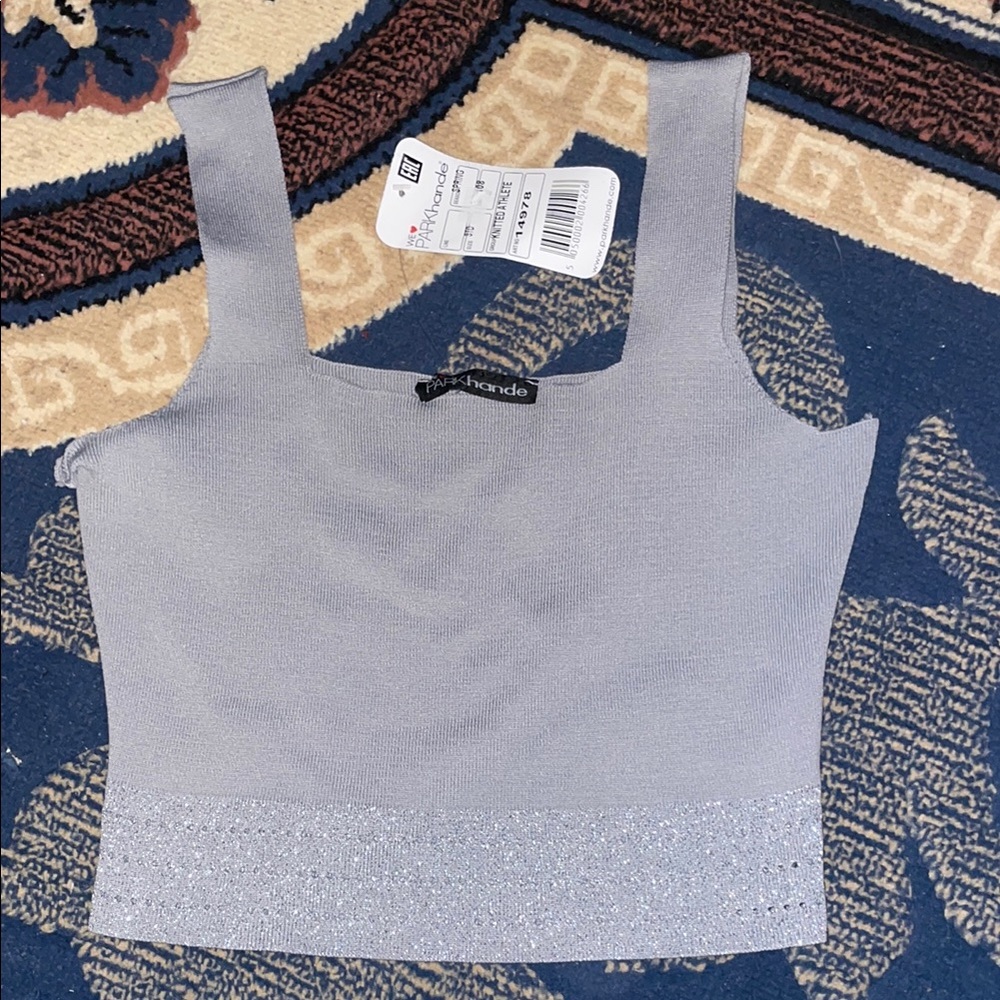 Brand new Gray Sparkly Women's crop Top